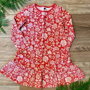 Tea Collection Dress Size 8 Red Floral Print